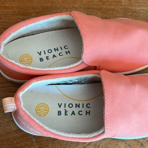 Vionic Beach Sneakers Shoes Marshall Peach 5 - Picture 7 of 9